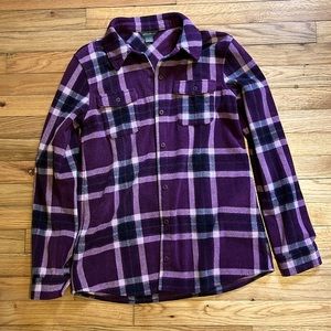Eddie Bauer Womens S plaid fleece button up